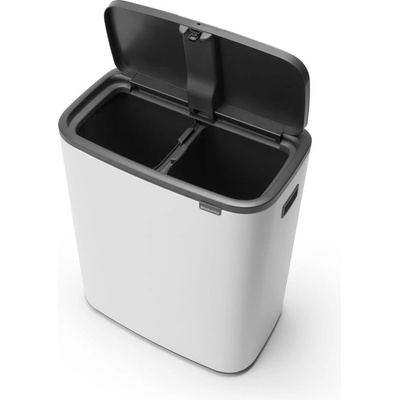 Brabantia Бяло стоманено кошче за боклук за рециклиране, отваряне с докосване 60 l Bo Touch Bin - Brabantia (221408)