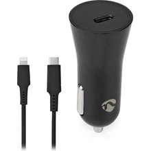 NEDIS nabíječka do auta/ 20 W/ 12 - 24 V DC/ 3.0 A/ USB-C/ automatická volba napětí/ černá/ kabel 1 m