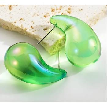 HARAHU Обеци bi-30232 - Зелена / Прозрачна kp30232 (bi-30232)