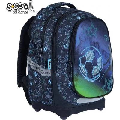 S-Cool Ученическа, анатомична раница scool football с твърдо дъно, 24 л