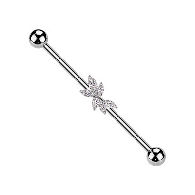 Šperky4U Industrial piercing se zirkony ID01039