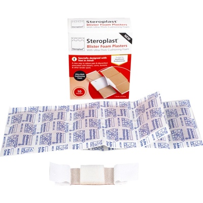 STEROPLAST Pěnová náplast na puchýř 7,5 x 2,5cm / 10 ks