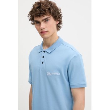 Karl Lagerfeld Jeans Памучна тениска с яка Karl Lagerfeld Jeans в сиво с изчистен дизайн A2M17094 (A2M17094)