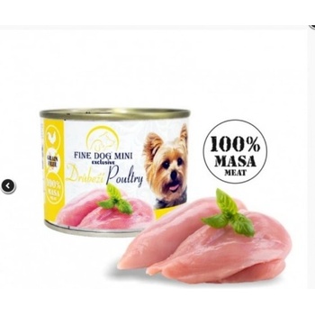 Fine Dog exclusive 100% meat with poultry 200gr - Консерва за кучета от всички породи със 100% пилешко месо 200гр