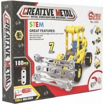 Teddies Stavebnica kov stavební stroj 180 ks