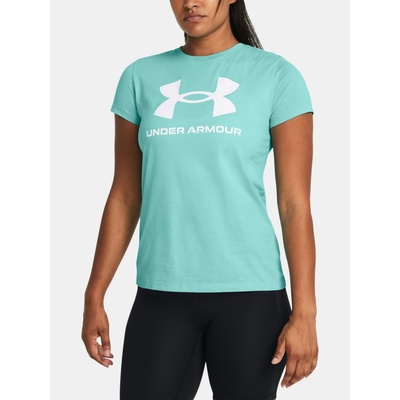 UNDER ARMOUR W SPORTSTYLE LOGO SS Radial Turquoise / White