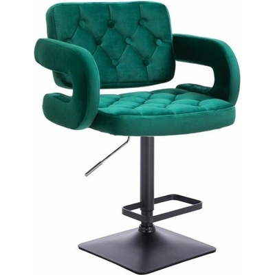 LuxuryForm Design Adria Velur na čiernej hranatej podstave zelená