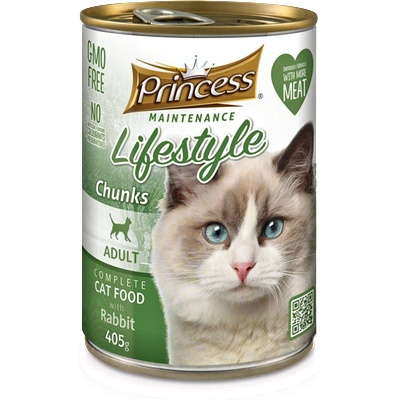 Petnutrition ПОСЛЕДНИ БРОЙКИ: Бюджетна серия мокра храна за котки Princess Lifestyle парченца заешко в сос