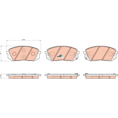 TRW Sada brzdových platničiek kotúčovej brzdy GDB3530
