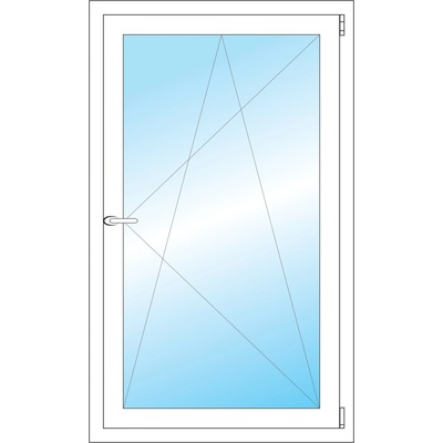 Okna Hned Plastové okno 750 x 1250 mm bílé otevíravé a sklopné pravé