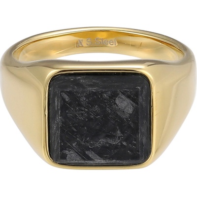 Free Style Pánský pečetní prsten s kovaným uhlíkem RSS1053GD