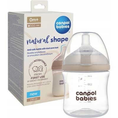 Canpol Babies Fľaša antikoliková natural shape 150 ml