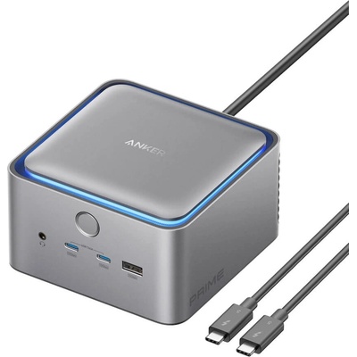 Anker Мултифункционален USB-C хъб за свързване на допълнителна периферия - Anker Prime TB5 Thunderbolt 5 Docking Station 14-in-1 USB-C (тъмносив) (A83B53A1)