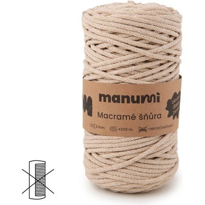 Manumi Macramé šňůra 3mm cappuccino - 1 ks