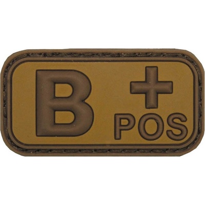 MFH nášivka krvná skupina 3D B positive khaki 5x2,5cm