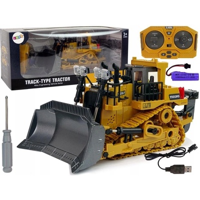 Lean Toys Dálkově ovládaný buldozer žlutý se zvukem 1:20