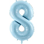 Party Deco Фолиев Балон Цифра, Светло Синьо, 86см - 8 (fb1p-8-001j)