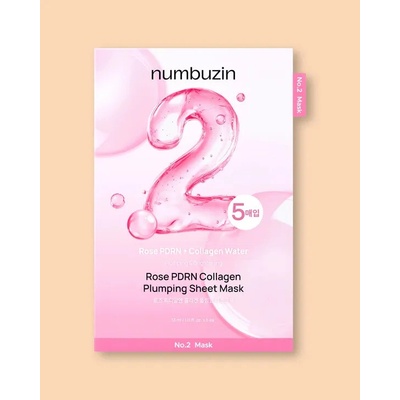 Numbuzin No.2 Rose PDRN Collagen Plumping Sheet Kolagénová látková maska na tvár s polynukleotidmi Mask 33 ml 5 ks