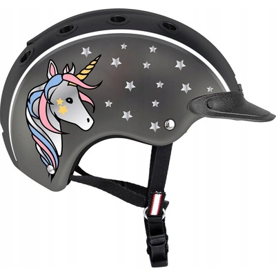 CASCO Jazdecká prilba Nori detská jednorožec čierna sivá