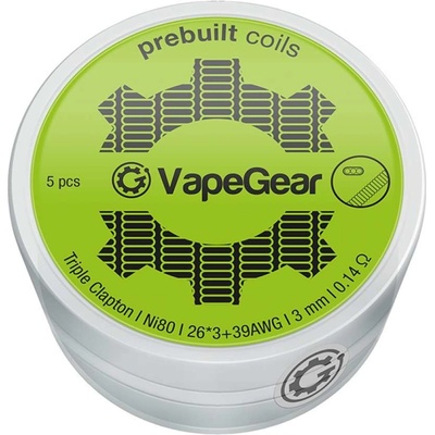 VapeGear predmotané špirálky Triple Clapton Ni80 0,14ohm
