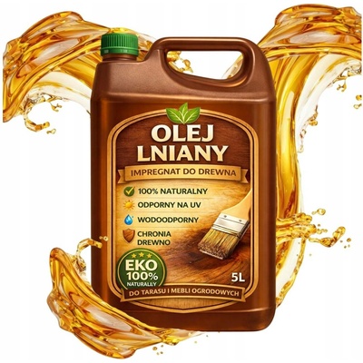 LNĚNÝ OLEJ 5L Impregnace na Dřevo EKO Přírodní Terasa Nábytek