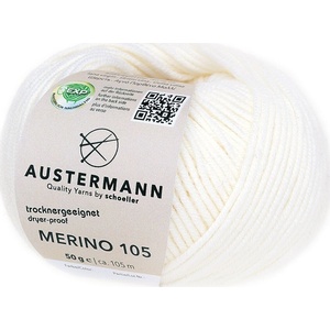 Austermann Merino 105 97612-301 White Плетива прежда (97612-301)