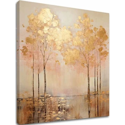 Štrukturovaný obraz Zlatý pokoj nad hladinou - PREMIUM ART | rôzne rozmery - 50x50