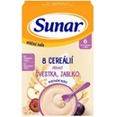 Detské kaše Sunar mliečna kaša s 8 cereáliami slivka, jablko 210 g