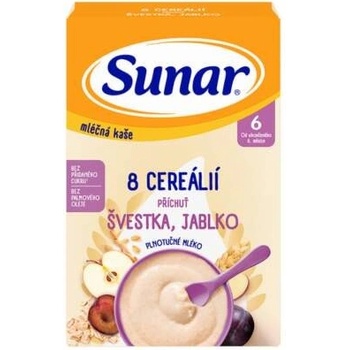 Sunar mliečna kaša s 8 cereáliami slivka, jablko 210 g