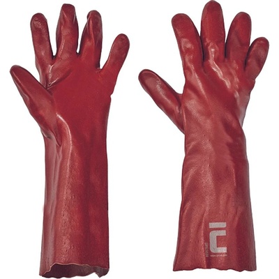 Cerva Redstart Rukavice máčané v PVC 45 cm červená 1 pár