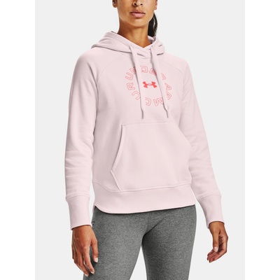 Under Armour Rival Fleece Metallic Hoodie rúžová