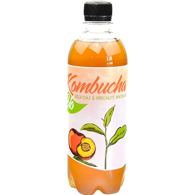 Stevikom Kombucha biely čaj s príchuťou broskyne 0,5 l