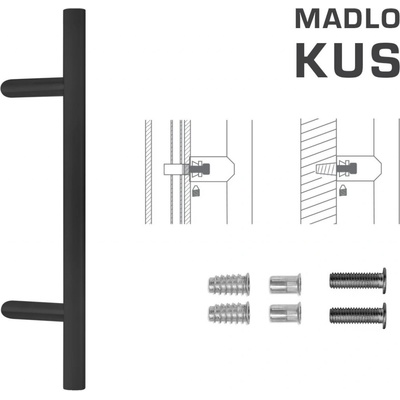Vyosené madlo na dvere FT - MADLO kód K10 Ø 30 mm SP ks CIM - čierna matná (FNO) | MP-KOVANIA.sk