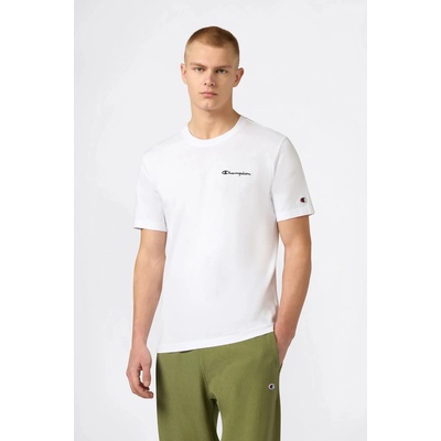 Champion T-Shirt with Small Embroidered Logo 221798 WW001 biele