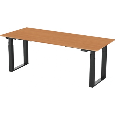 Delso Výškovo nastaviteľný stôl ROCKSTER 75 x 120 cm buk / čierna
