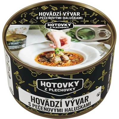 Hotovky z plechovky Hovädzí vývar s pečeňovými haluškami 0,8 kg