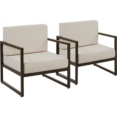 tectake 405523 zahradní křeslo comosa, xxl-polstrování sada 2 kusů