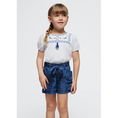 Mayoral Панталон къс памук tencel тъмносин за мини момиче Mayoral джобове