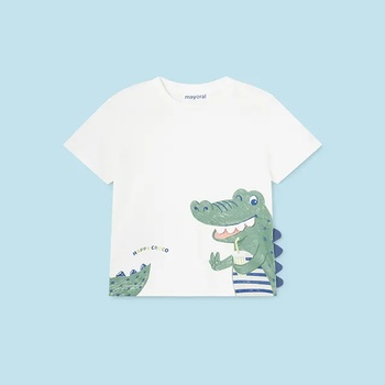 Image 1 of MAYORAL Тениска къс ръкав play "croco" цвят сметана за бебе момче Mayoral
