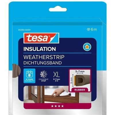 tesamoll Gumové těsnění hnědé na okna a dveře D profil 6 m 05393-00103-00