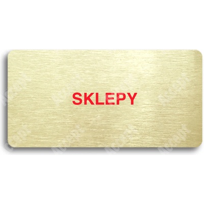ACCEPT Piktogram SKLEPY - zlatá tabulka - barevný tisk bez rámečku