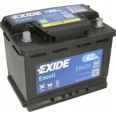 Exide Excell 12V 62Ah 540A EB620 – Zboží Mobilmania