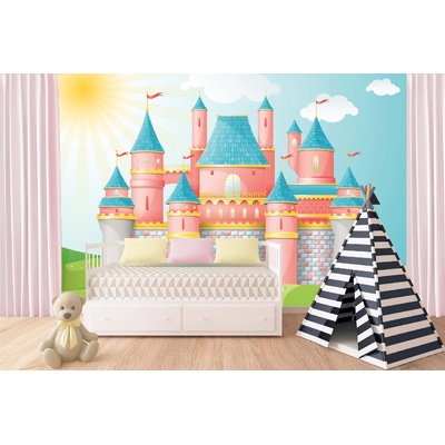 DIMEX ART Самозалепваща се флизелинова фототапета розов замък 375 x 250 см