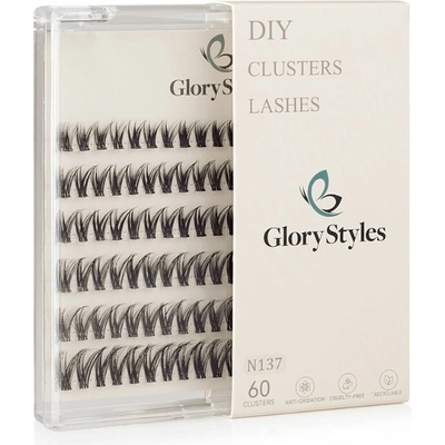 GloryStyles Samolepící segmentové řasy Invisible Band N137 krátké (8 - 14 mm)