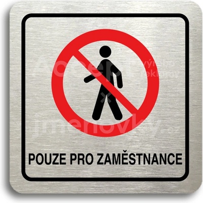 ACCEPT Piktogram pouze pro zaměstnance II - stříbrná tabulka - barevný tisk