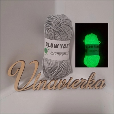 GLOW YARN priadza svietiaca v tme G011 sivá