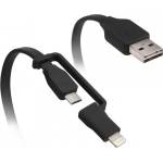 Tylt Кабел 2в1 за Apple и MicroUSB устройства - Tylt Flip Duo Charge & Sync Lightning and MicroUSB (DUO-REV12BK-T)