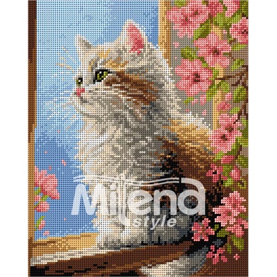Milena Style Гоблен с щампа Котенце на прозореца с конци Ariadna