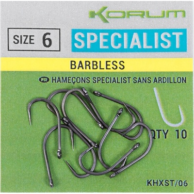 Korum Barbless Xpert Specialist Hook veľ.10 10 ks