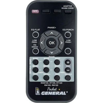 GENERAL Klipsch rsw-10d, rt-10d, rt-12d, rw-10d, rw-12d - дистанционно управление дубликат (rsw-10d, rt-10d, rt-12d, rw-10d, rw-12d)